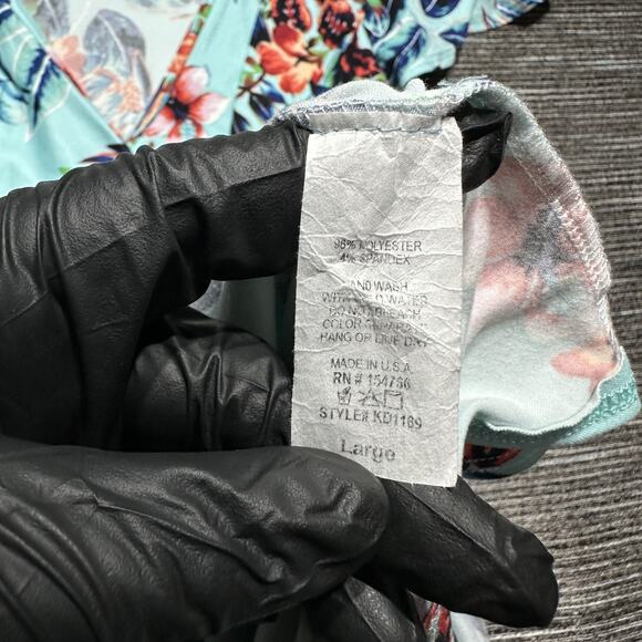 Kayla's Armoire Dress Women's L Blue Floral Summer KD1169 - Picture 9 of 11